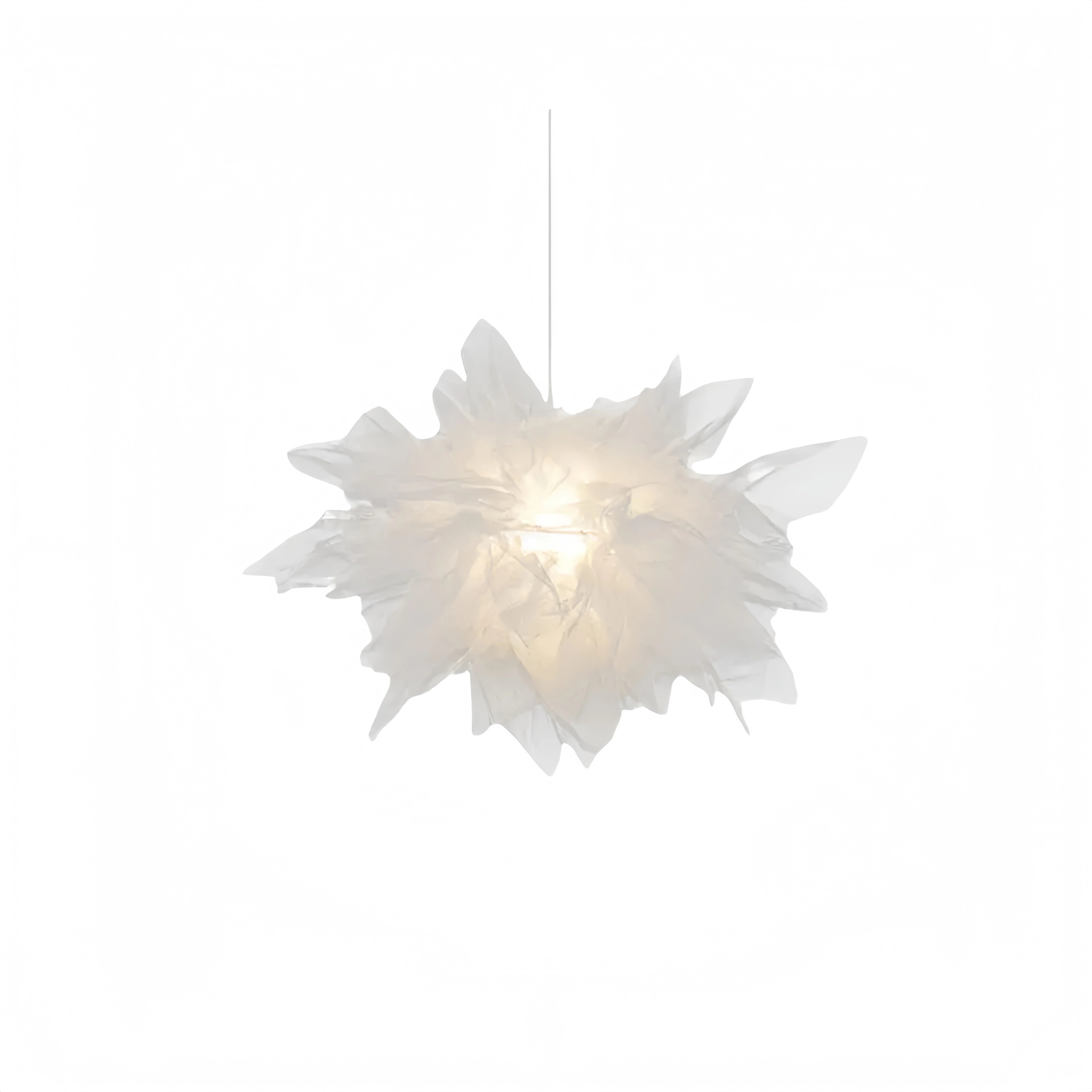 Pendant Light – White Metal Floral with Organza Shade for Bedroom
